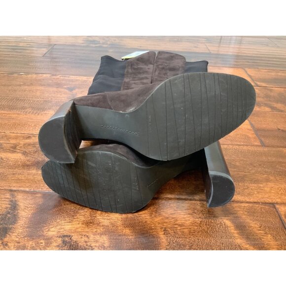 Stuart Weitzman Brown Suede Block Heeled Boots - Picture 9 of 11